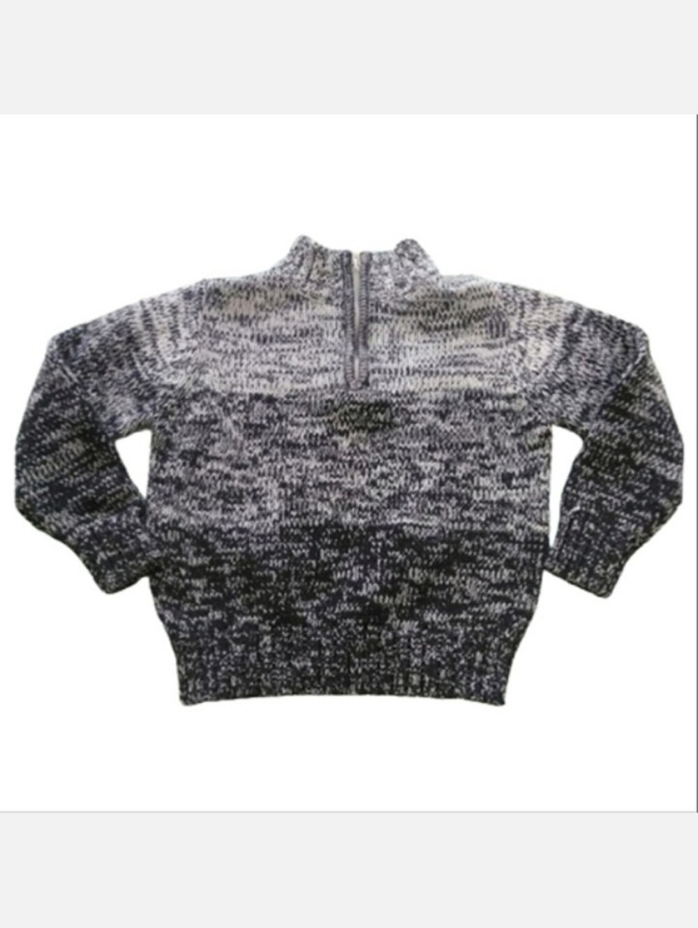 Arizona Jeans Winter Gray Black Partial Zip Sweatshirt Cardigan Sweater Top